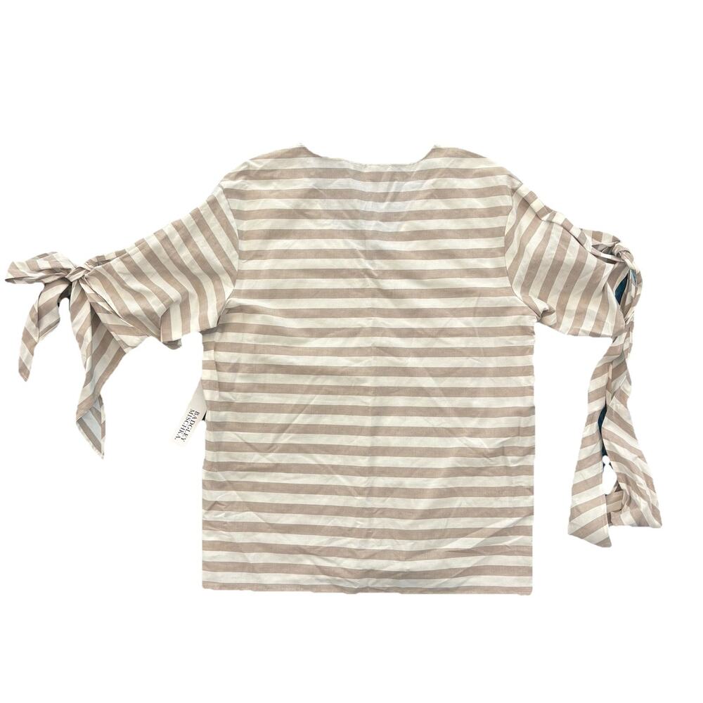 BADGLEY MISCHKA Linen Striped Top Size 6 Women’s FLAW MSRP$ $340